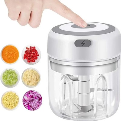 250ML Electric Kitchen Food Chopper, USB Rechargeable Mini Vegetable Chopper & G