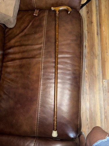 wooden walking stick / cane - hand carved