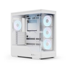 Aerocool P500A White Mid tower case - Includes 120mm ARGB Fan x 4 and 4-port ARG