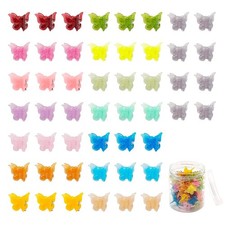 50 Pack Mini Butterfly Hair Clips Assorted Jelly Color Hair Accessories