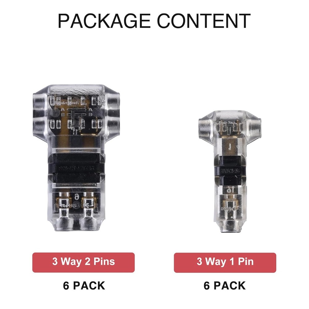 T Tap Wire Connectors for 14-18 AWG Wires| No Wire Stripping 3 Way Wire7990 view 2