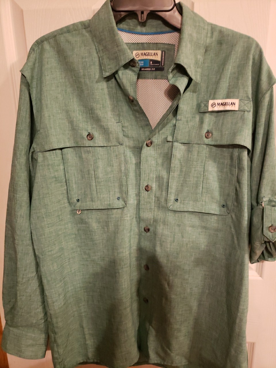 Magellan Men's Fish Gear Shirt Aransas Pass, Relaxed Fit, Moisture Wicking, LS S