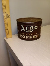 Vintage Argo 1 Pound Metal Coffee Can Free Shipping