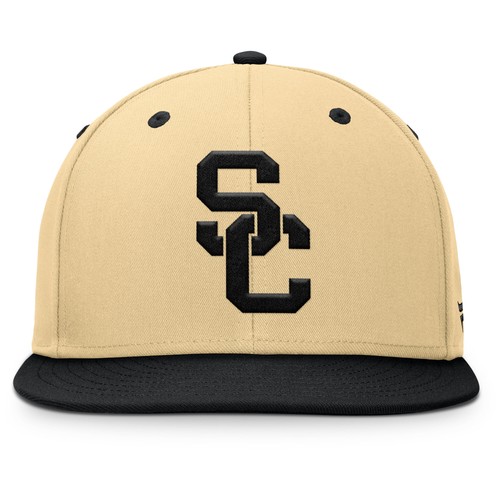Men's Fanatics Khaki/Black USC Trojans Balance Fitted Hat - Picture 2 of 4