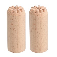 2Pcs, Wood Pottery Tools Stamps 0.8" Dia Wood Block Print Stamps Floral Pattern