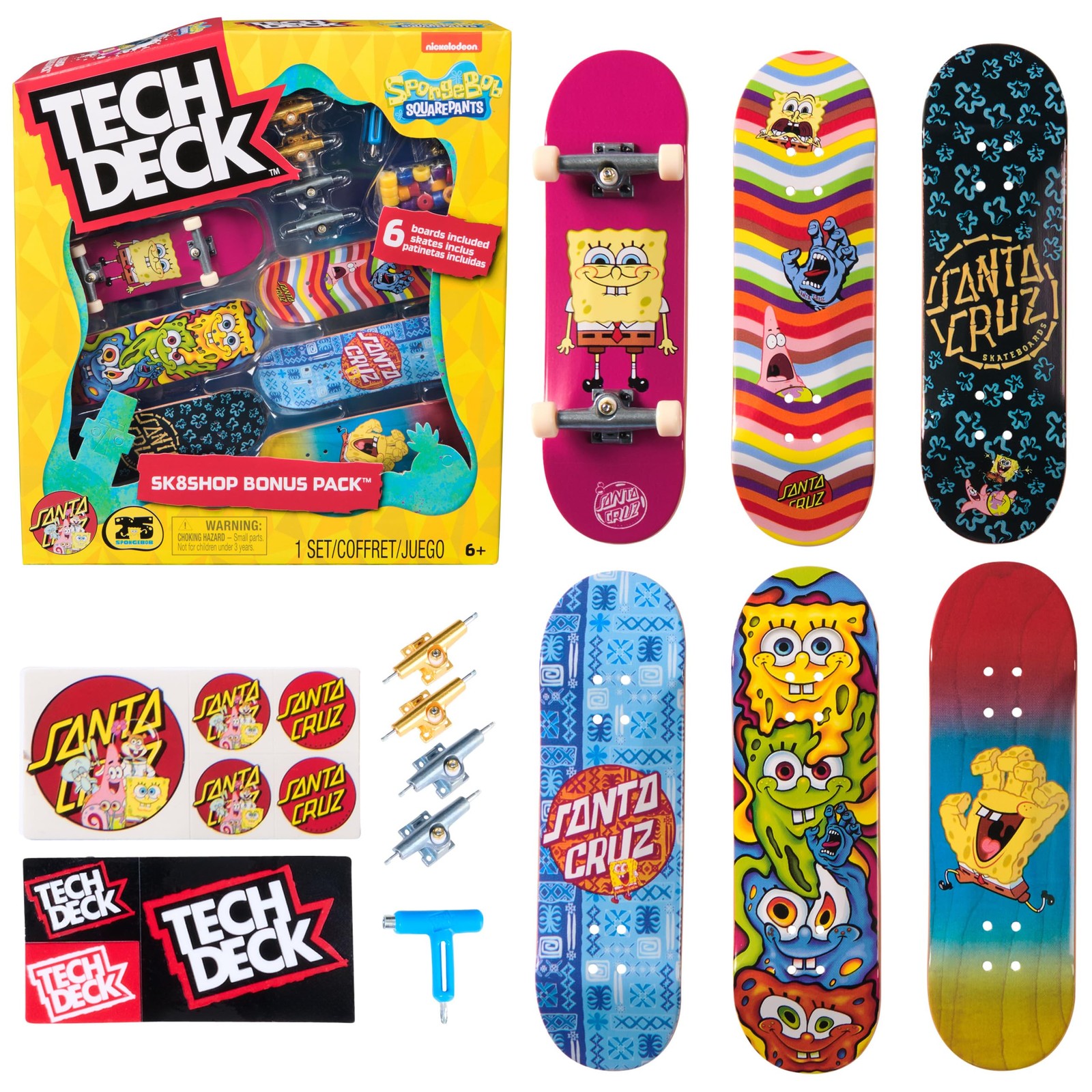 TECH DECK, Spongebob Sk8shop Fingerboard Bonus Pack, Collect
