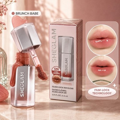 SHEGLAM | GLASS LOCK Air Transfer-resistant Peach Nude Lip Gloss ~ BRUNCH BABE