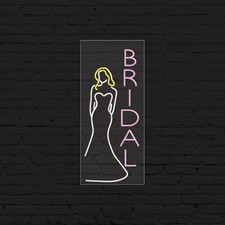 Bridal Sign for Business Displays  LED Flex Neon  13"W x 32"H x 1"D