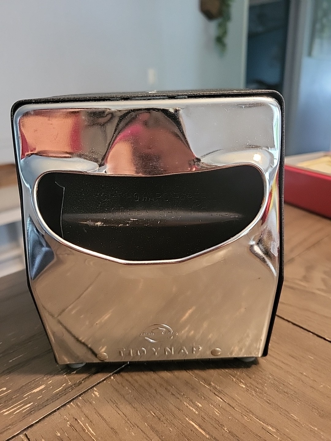 Napkin Holder Dispenser Tidynap Black Chrome Mid Century Retro Diner 