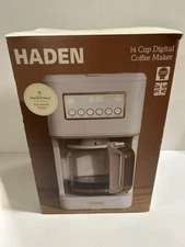Haden 14 Cup Digital Filter Coffee Maker Programmable Bold Setting White NEW 