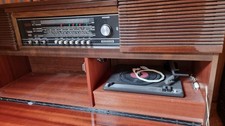 Grundig Phonoschrank Klarlack Schwarz, 70 od. 80 er Jahre