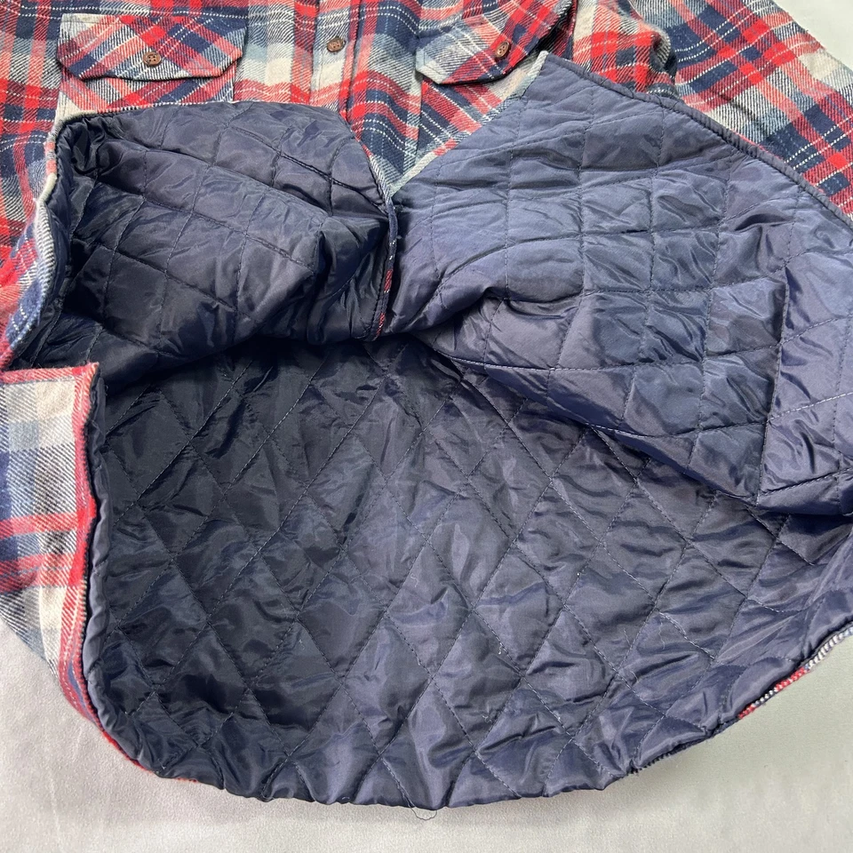 Chaqueta Leñador DE COLECCIÓN Para Hombre Grande A Cuadros Acolchada Forrada Franela Cálida Años 90 Foto 4 de 4