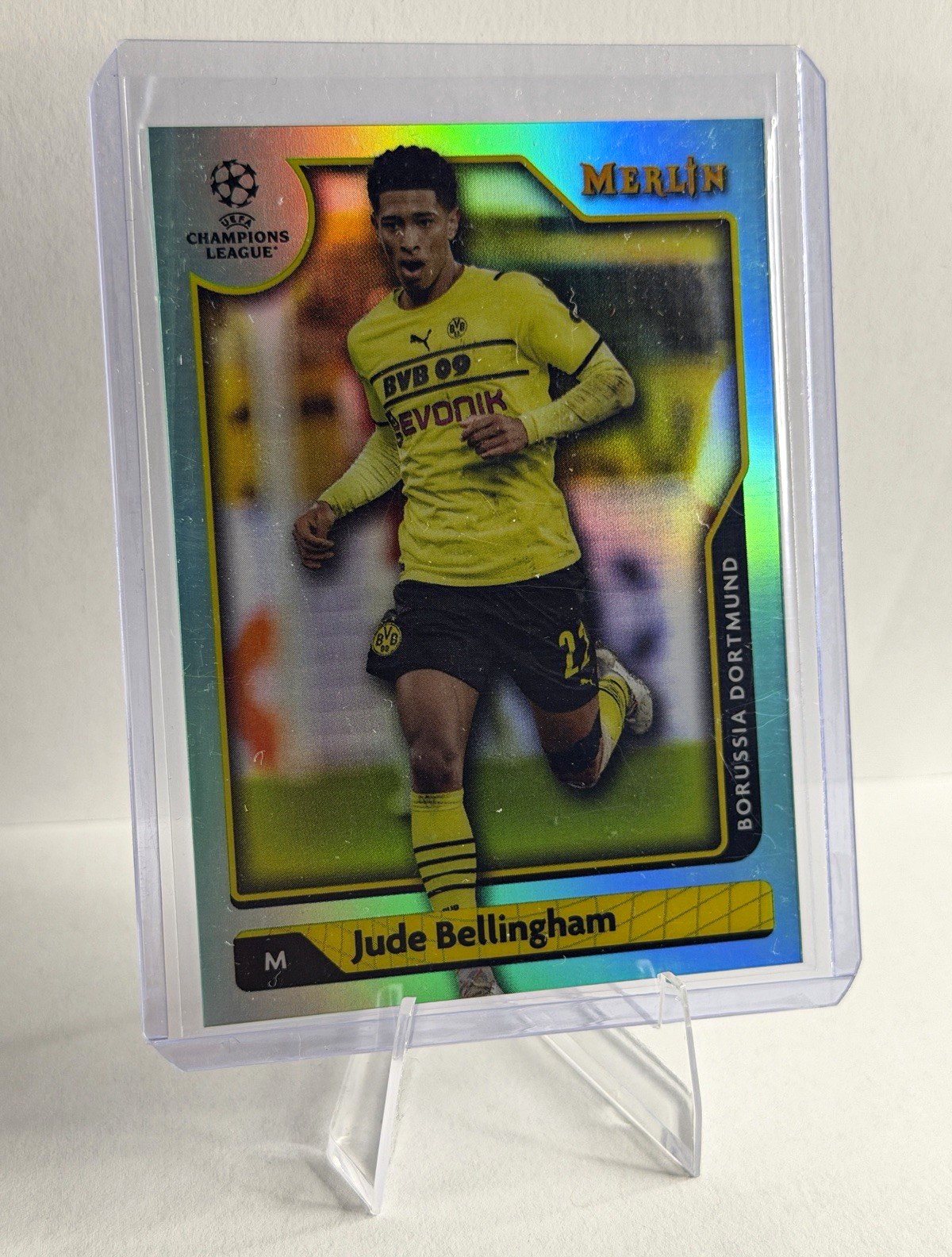 Topps Merlin UEFA Champions League Jude Bellingham #90 Aqua Refractor 084/199