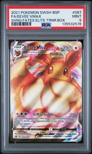2021 POKEMON SWSH BLACK STAR PROMO #087 FULL ART/EEVEE VMAX PSA 9