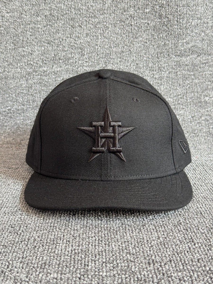 New Era Houston Astros 9FIFTY Snapback Hat Black on Black One Size