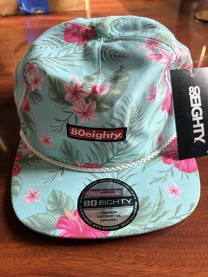 80Eighty Men's Aloha Premium Adjustable Flat Bill Hat CD4 Green One Size 