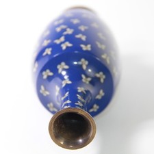 蓝色景泰蓝日本古董花瓶| eBay