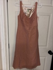 Tahari Blush Pink Sheath Dress Size 6 Midi Length Sleeveless