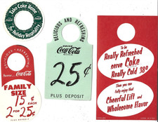 VINTAGE COCA-COLA BOTTLE TOPPERS 4 DIFFERENT  1940s - 1960s