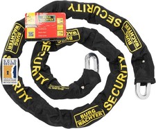 Burg-Wachter 1.5M Sold Secure Gold Bike Chain and Lock Kit, Black