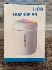 H09 USB Mini Air Humidifier 180ml LED Night Light Diffuser Black