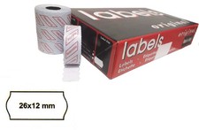 ROTOLI ETICHETTE PREZZATRICE ETICHETTATRICE 26X12 MM BIANCHE A ONDA PERMANENTE
