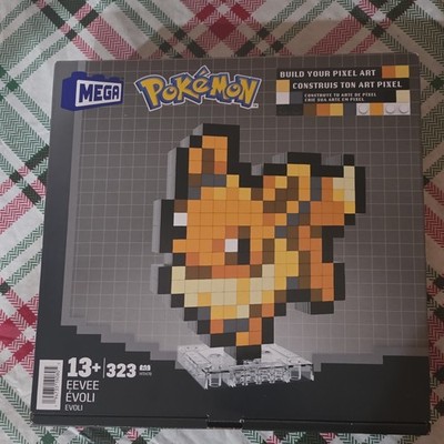 MEGA Pokémon Eevee Pixel Art Interlocking Blocks Set 323pcs HTH78 Display Stand