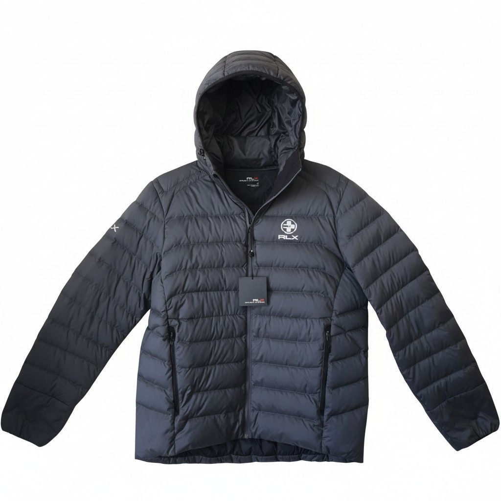 RLX Ralph Lauren Jacket NWT Puffer Grey 730 Down Fill Size L