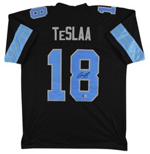 Camiseta Isaac TeSlaa Auténtica Firmada Negra Estilo Profesional Autografiada BAS Testigo