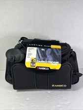 NEW Ambico V-4600 - Black Nylon Padded Camera/Camcorder Bag With Shoulder Strap