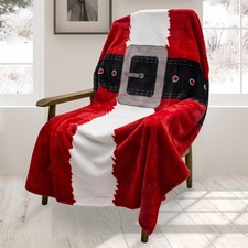 Christmas Premium Throw Blanket for Couch. Fleece Large Throw, Santa