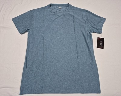 Spyder Mens Gray Loungewear T-Shirt Activewear Moisture Wicking Top Blue gray