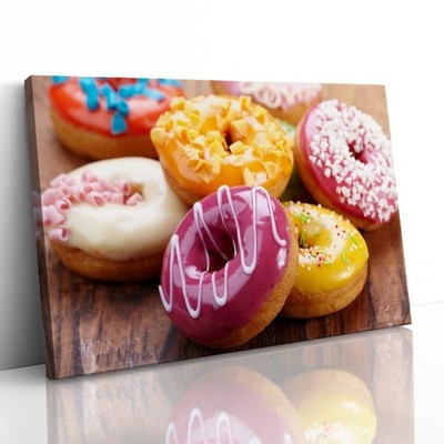 Gebackene Donuts Donuts Dessert Leinwand gerahmter Druck Bild Wandbild