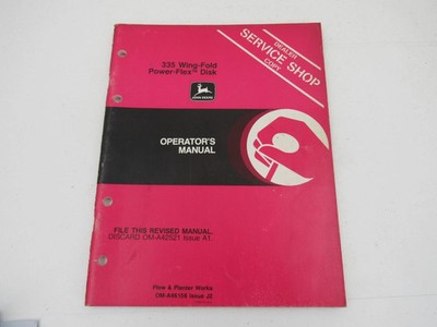JOHN DEERE 335 WING FOLD DISK OMA46156 SERVICE SHOP COPY