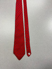 Men's 100 Silk Necktie Red Stafford Paisley Oval Pattern Classic Businesswear