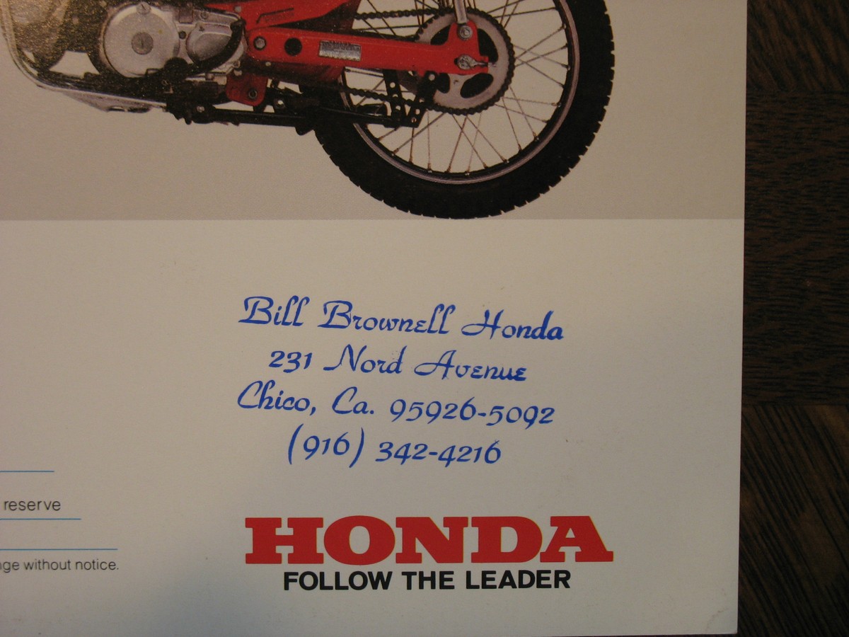 1983 HONDA CT110 TRAIL 110 NOS OEM DEALER'S SALES LITERATURE