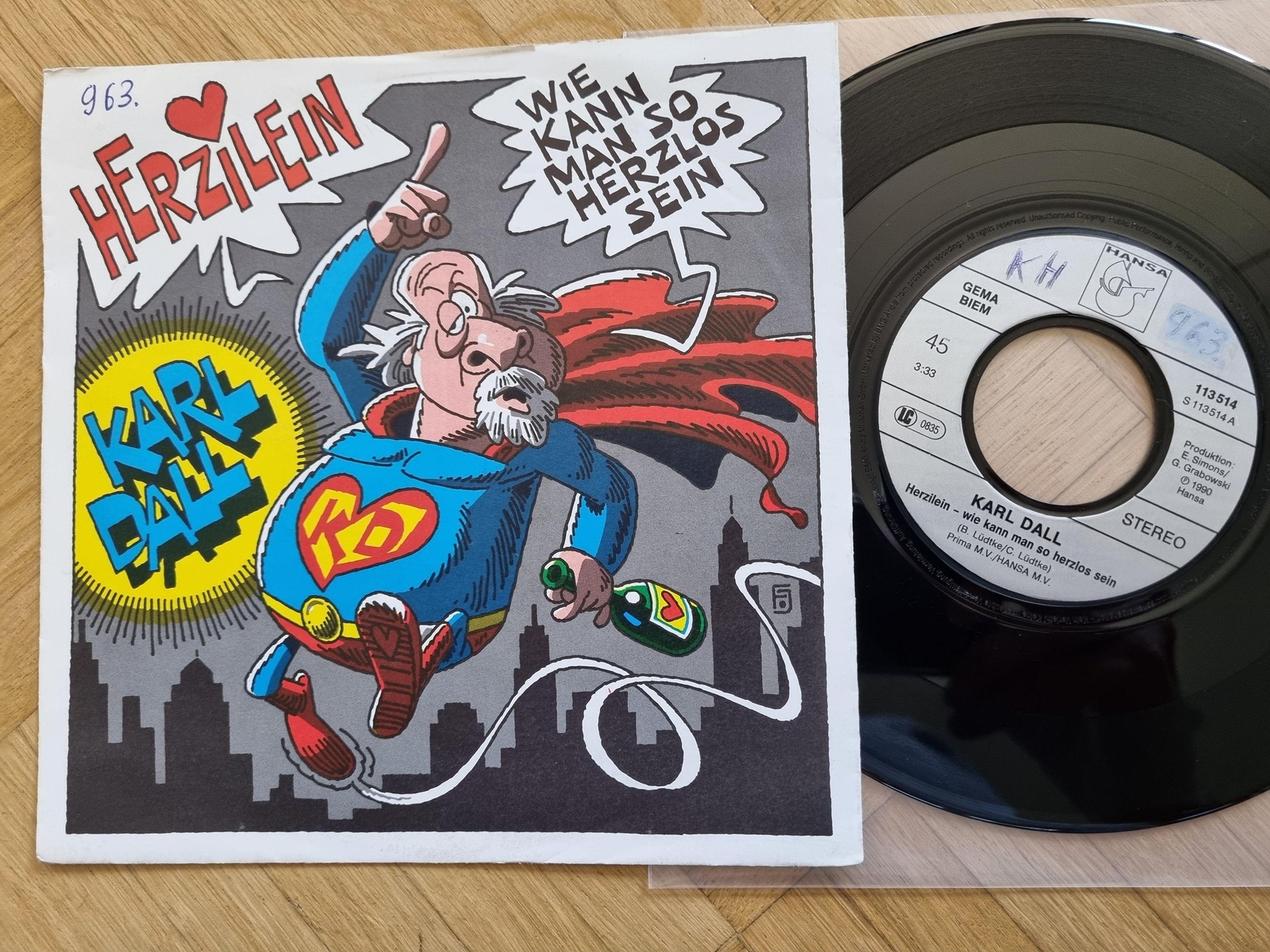 7"" Single Karl Dall - Herzilein Vinyl Germany