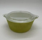 Vintage Pyrex 472 Olive Green 1½ Pint Casserole Dish with 470 Lid - Worn Enamel