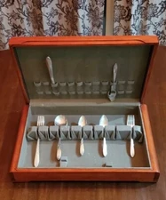 Vintage Princess Royal Flatware Set 18 Refinished Storage Chest National Silver
