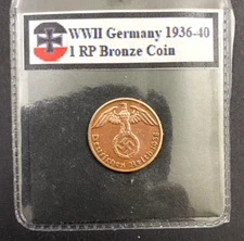 Germany WWII Era 1 Reichspfennig Bronze Coin (1936-1940) – Historic Collectible
