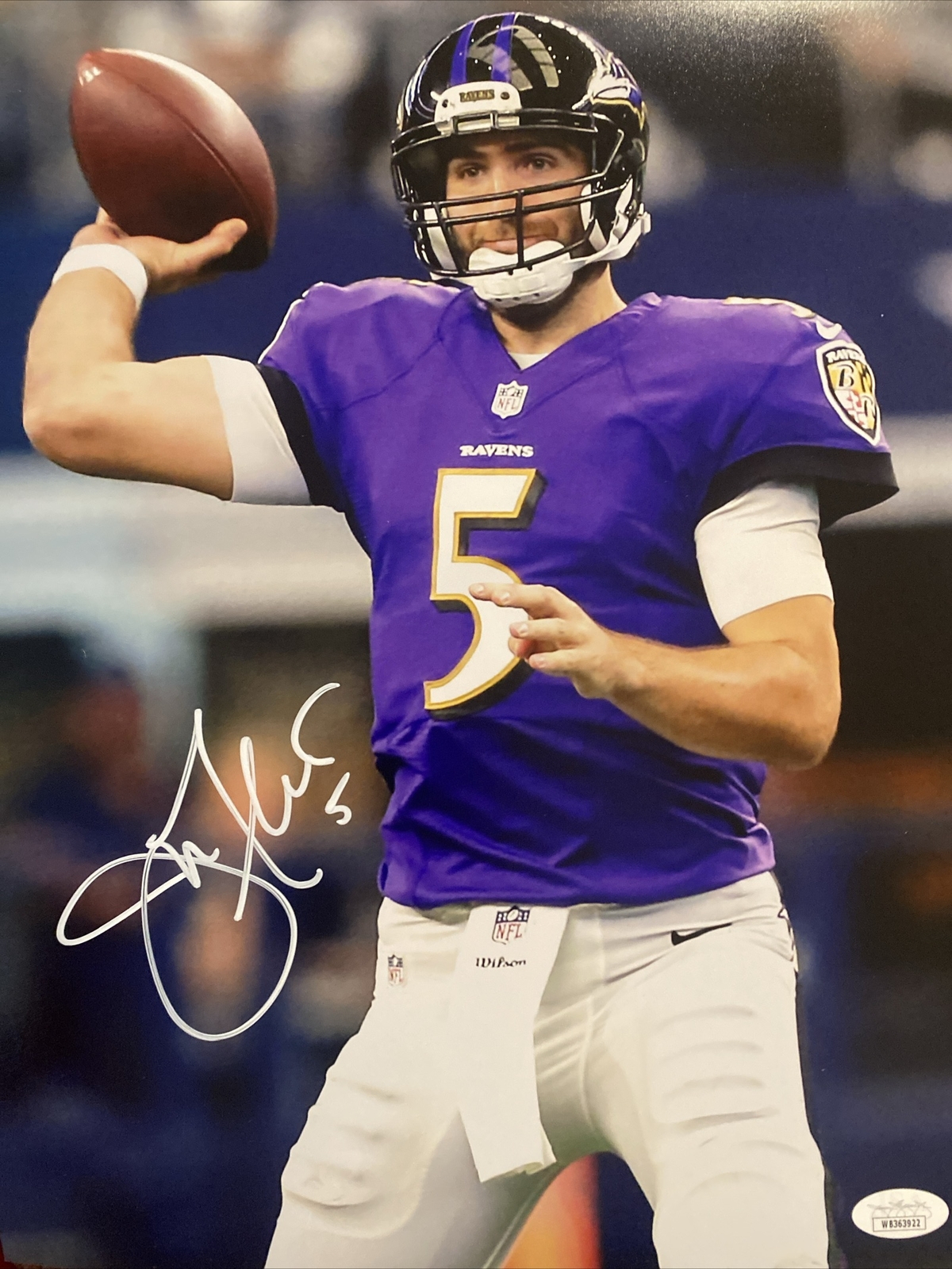 Joe Flacco Autographed Signed Baltimore Ravens 11x14 Photo Super Bowl Champ JSA COA 