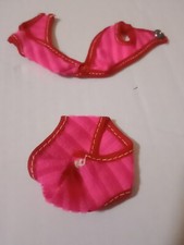 Vintage 1970 For Maddie Mod Doll Mego Corp Hot Pink Striped Swimsuit Outfit