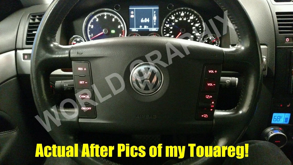 Se adapta a VW TOUAREG 2004-2009 BOTÓN CALCOMANÍAS PEGATINAS RADIO CON JUEGO DE REPARACIÓN NAVEGACIÓN Foto 2 de 4