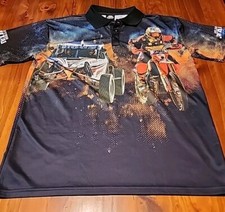 Chris Finke All Over Print Men's Polo Shirt XL Australia Desert Race Dirtbike