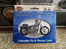 Harley Davidson springer soft tail tin & 2 playing cards (One Deck Is Sealed)