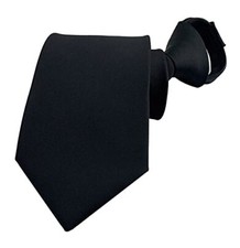 Zipper Ties for Men, 2.76 Inch Classic Woven Silk Zip Solid 3.15 Inch Black