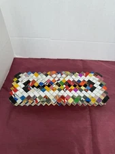 Woven Candy Snack Wrapper Picture Album Recycled Handmade Colorful Art 12 Photos