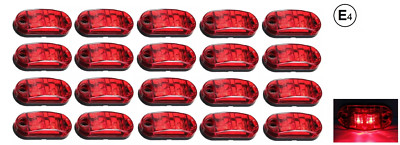20x LED Rot Positionsleuchten 12V Umrissleuchten E4 LKW PKW Traktor Landtechnik