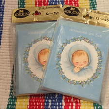 Vintage Baby Boy birth announcement card set