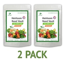 Heirloom Vegetable Seeds 2 pack of 39 Varieties - Over 36,000 Seeds,